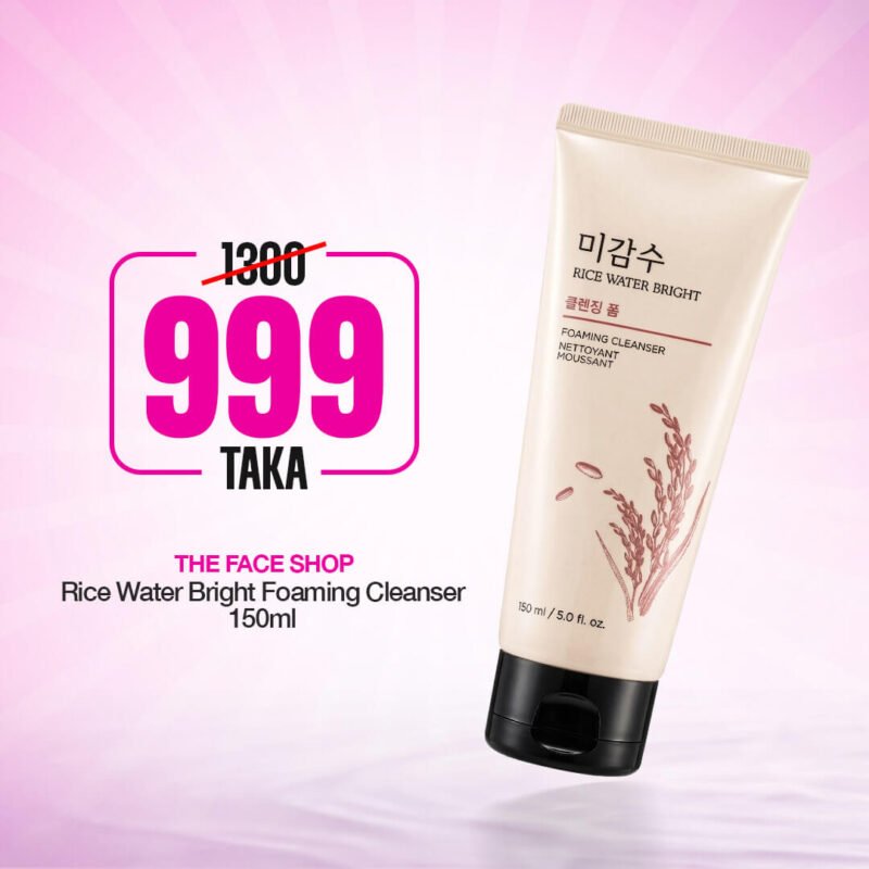 The Face Shop Rice Water Bright Foaming Cleanser 150ml Fashion Skin Care BD