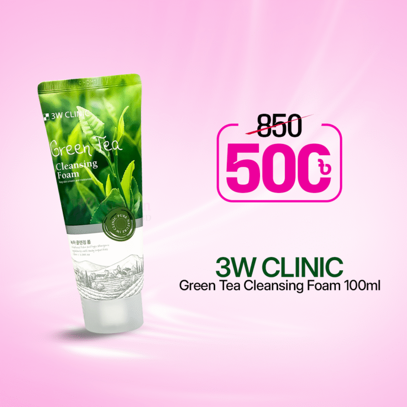 3W Clinic Green Tea Cleansing Foam 100ml Fashion Skin Care BD