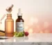 Hair growth serum dropper bottle with a droplet